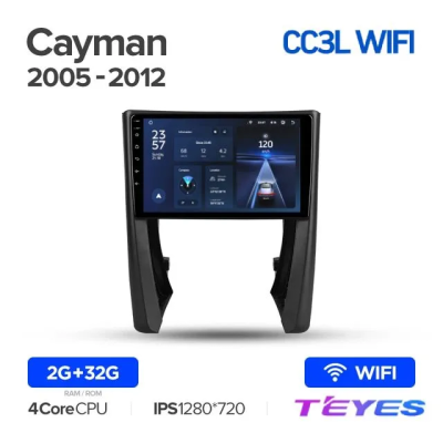 Штатное головное устройство Porsche Cayman (987) 2005-2012 Teyes CC3L WIFI 2/32 9 дюймов RM-9-3191 на Android 8.1 (DSP, IPS, AHD)