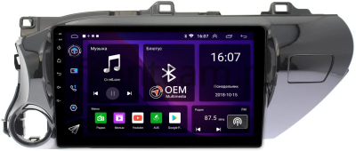 Штатная магнитола Toyota Hilux 8 2015-2024 (руль слева) Canbox RS10-1071 1.5/32 на Android 10 (для авто без магнитолы) (IPS, DSP, CarPlay)