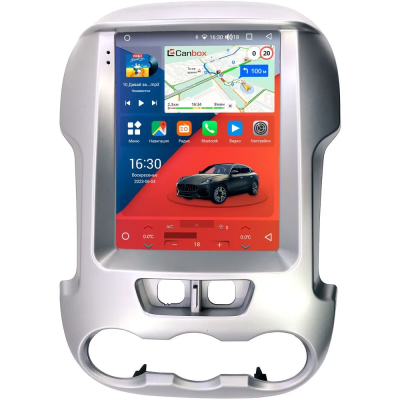 Штатное головное устройство Ford Ranger 3 2011-2015 (серебро) Canbox PRO-Line (Tesla style) 9.7 дюймов 4/64 7881-1312-103 на Android 13 (4G-SIM, DSP, QLed)