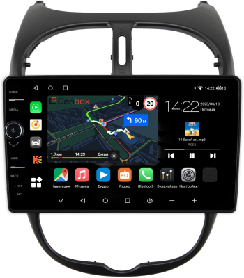 Штатная магнитола Peugeot 206 1998-2012 Canbox M-Line 7840-9117 Android 10 (4G-SIM, 2/32, DSP, QLed)