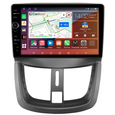 Штатная магнитола Canbox H-Line 7843-9203 для Peugeot 207 2006-2015, 207i (Iran Khodro) 2016-2024 на Android 10 (4G-SIM, 4/64, DSP, QLed)