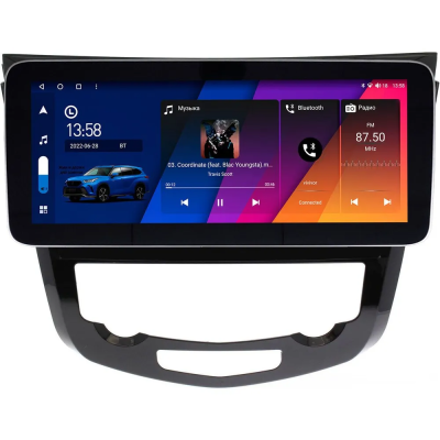 Штатная магнитола Nissan Qashqai 2, X-Trail (T32) 2013-2022 (авто с климат-контролем) 12.3 дюйма Canbox H-Line 7862-1009/1010 на Android 10 (4G-SIM, 6/128, DSP, QLed) Mercedes Style