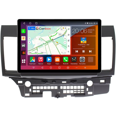 Штатная магнитола Mitsubishi Lancer 10 2007-2017 (для авто без Rockford) Canbox H-Line 2K 4128-1021 11.5 дюймов на Android 10 (4G-SIM, 8/256, DSP, QLed)