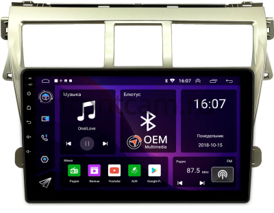 Штатная магнитола Toyota Belta, Vios, Yaris sedan 2005-2012 (золотая) Canbox RS9-9068 1.5/32 Android 10 (IPS, DSP, CarPlay)