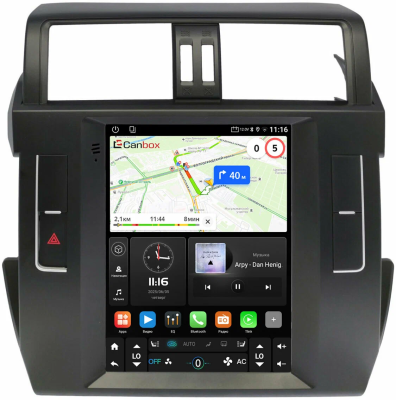 Штатное головное устройство Toyota Land Cruiser Prado 150 2013-2017 Canbox (Tesla style) 9.7 дюймов 4/64 GTR096-A22S02 на Android 10 (QLed, DSP, CarPlay)