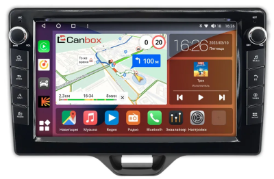 Штатная магнитола Toyota Yaris 4, Yaris Cross 2020-2024 (левый руль) Canbox H-Line 7826-10-552 на Android 10 (4G-SIM, 4/32, DSP, QLed) С крутилками
