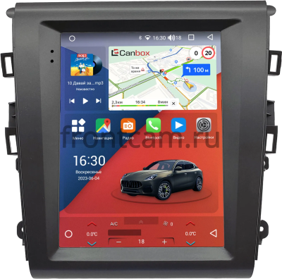 Штатное головное устройство Ford Mondeo 5 2014-2023, Fusion 2 (North America) 2012-2016 Canbox H-Line (Tesla style) 9.7 дюймов 6/128 5627-1312-185 на Android 10 (4G-SIM, DSP, QLed)