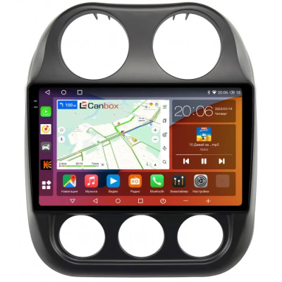 Штатная магнитола Jeep Compass, Liberty (Patriot) 2009-2016 Canbox H-Line 2K 4181-10-810 на Android 10 (4G-SIM, 4/32, DSP, QLed)