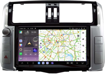 Carmedia SF-9613-3-PH-9009-6128-2K-TS20 штатная магнитола для Toyota Land Cruiser Prado 150 (2009-2013) (с круговым обзором) на Android 13 c 6GB, DSP, 4G