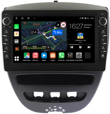 Штатная магнитола Toyota Aygo 2005-2014 Canbox M-Line 7835-10-1152 на Android 10 (4G-SIM, 2/32, DSP, QLed) С крутилками