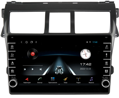 Штатная магнитола Canbox BGT9-402 для Toyota Belta, Vios, Yaris sedan 2005-2012 (черная, матовая) на Android 10 (IPS, DSP, CarPlay)