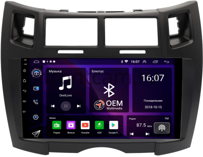 Штатная магнитола Toyota Vitz 2 (XP90), Yaris 2 2005-2012 (черная матовая, Тип 2) Canbox GT9-1700 2/32 Android 10 (IPS, DSP, CarPlay)