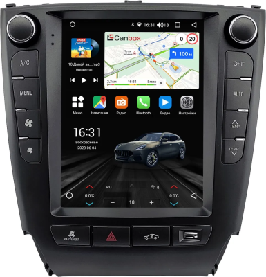 Штатное головное устройство Lexus IS 2 2005-2012 (для авто без NAVI) Canbox M-Line (Tesla style) 9.7 дюймов 2/32 5620-1312-145 на Android 10 (4G-SIM, DSP, QLed)