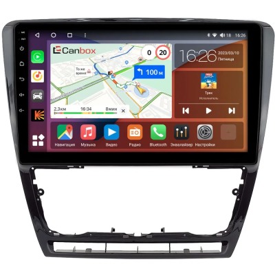 Штатная магнитола Skoda Octavia A5 2004-2013 (черная, глянцевая) Canbox Logic-i3 5738-10-0229 на Android 11 (4G-SIM, 6/128, DSP, 360, QLed)