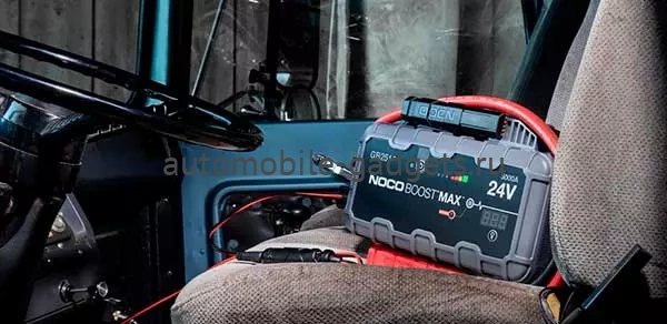NOCO GB251+ MAX сверхмощное ультрабезопасное литиевое портативное пусковое устройство (3000A, 24В)