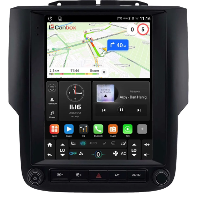 Штатное головное устройство Dodge RAM 4 (DS/DJ) 2013-2023 Canbox M-Line (Tesla style) 9.7 дюймов 4/64 5622-1312-242 на Android 10 (4G-SIM, DSP, QLed)