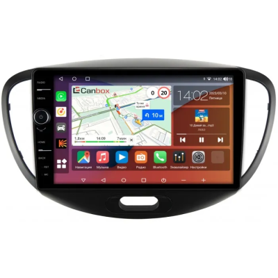 Штатная магнитола Hyundai i10 2007-2013 Canbox H-Line 7845-9-143 на Android 10 (4G-SIM, 8/256, DSP, QLed)