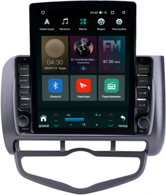 Штатная магнитола Honda Jazz 2001-2008 (с климат-контролем, левый руль) Canbox M-Line 5610-9267 на Android 10 (4G-SIM, 2/32, DSP, QLed, Tesla)