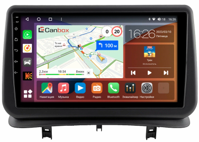 Штатная магнитола Renault Clio 3 2005-2014 Canbox H-Line 4197-9-1406 на Android 10 (4G-SIM, 8/128, DSP, QLed)