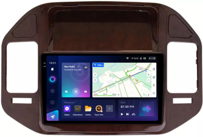 Штатное головное устройство Teyes CC3 2K 360 6/128 9.5 дюймов RM-9387 для Mitsubishi Pajero 3, Montero 3 1999-2006 (дерево) на Android 10 (4G-SIM, DSP, QLed)