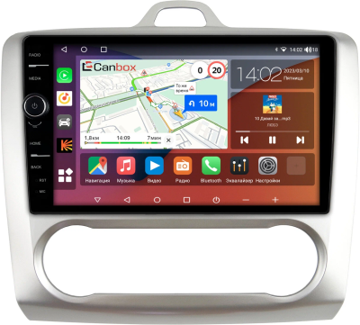 Штатная магнитола Canbox PRO-Line 7876-9060 для Ford Focus 2 2005-2011 с климатом Android 13 (4G-SIM, 12/256, DSP, QLed)