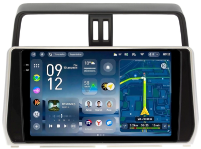 Штатное головное устройство Toyota Land Cruiser Prado 150 2017-2024 (бронзовая) Teyes CC4 Pro 2K 12/256 10.36 дюймов RM-10-0307 на Android 13 (4G-SIM, DSP, QLed, AI) (для авто без 4 камер)