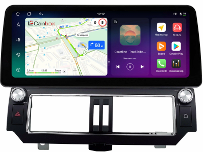 Штатная магнитола Toyota Land Cruiser Prado 150 2013-2017 (Тип 1) 12.3 дюйма Canbox PRO-Line 4332-3047 на Android 13 (4G-SIM, 8/256, DSP, QLed) BMW Style