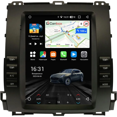 Штатное головное устройство Lexus GX 470 2002-2009 (авто с монитором, тип 2) Canbox (Tesla style) 9.7 дюймов 2/32 GT096-1312-161 на Android 10 (QLed, DSP, CarPlay)