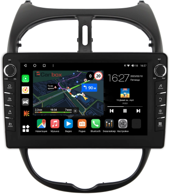Штатная магнитола Peugeot 206 1998-2012 Canbox M-Line 7831-9117 Android 10 (4G-SIM, 2/32, DSP, IPS) С крутилками