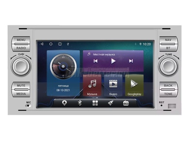 Carmedia MKD-7031S-S10 Штатная магнитола для Ford Focus 2 2005-2007, Galaxy 2006-2010, Transit 2006-2015, C-Max 2003-2010, Kuga 2008-2012 Fusion 2005-2012 на Android 12 c 4GB, DSP, 4G