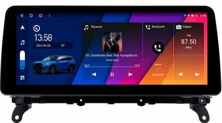 Штатная магнитола BMW X3 (F25) 2010-2017 12.3 дюйма Canbox M-Line 7811-0071 на Android 10 (4G-SIM, 2/32, DSP, QLed) BMW Style