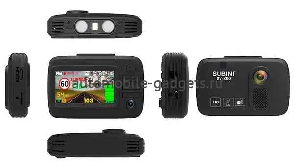 SUBINI SV-800 видеорегистратор с 3-мя камерами и сигнатурным радар-детектором