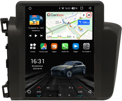 Штатное головное устройство Honda Civic 9 4D 2011-2015 (авто с камерой, левый руль, седан) Canbox (Tesla style) 9.7 дюймов 2/32 GT096-A21SG2 на Android 10 (QLed, DSP, CarPlay)