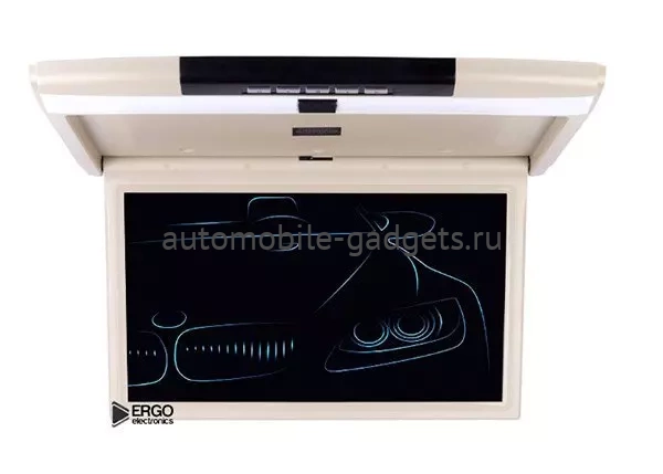 Автомобильный потолочный монитор 17.3" со встроенным медиаплеером ERGO ER17S (FullHD 1920x1080) Бежевый