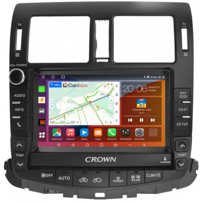 Штатная магнитола Toyota Crown (S200) 2008-2012 (Для авто c монитором и DVD) Canbox H-Line 2K 4186-9-5377 на Android 10 (4G-SIM, 8/256, DSP, QLed)