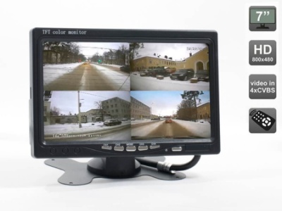 Автомобильный монитор 7" со встроенным квадратором для установки на приборную панель AVS4715BM