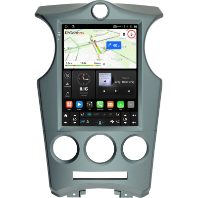 Штатное головное устройство Kia Carens 2 (UN) 2006-2012 (авто без климат-контроля) Canbox M-Line (Tesla style) 9.7 дюймов 4/64 5622-1312-197 на Android 10 (4G-SIM, DSP, QLed)