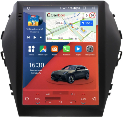 Штатное головное устройство Hyundai Santa Fe 3 2012-2018 Canbox PRO-Line (Tesla style) 9.7 дюймов 8/256 7883-HY240A на Android 13 (4G-SIM, DSP, QLed)