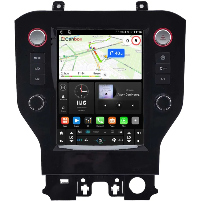 Штатное головное устройство Ford Mustang 6 2014-2023 Canbox (Tesla style) 9.7 дюймов 2/32 GT096-1312-275 на Android 10 (QLed, DSP, CarPlay)
