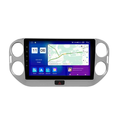 Магнитола для Volkswagen Tiguan 2007-2018 цвет Серебро Parafar на Андроид 12.0 PF488T3LUX2RGx