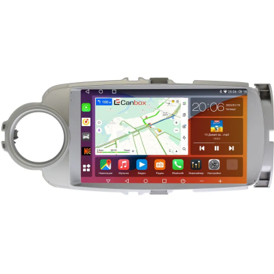 Штатная магнитола Canbox EVO 2K 5833-9245 для Toyota Vitz 3 (XP130), Yaris 3 2010-2017 (правый и левый руль, серая) на Android 14 (4G-SIM, 16/512, DSP, QLed, AI, 360)