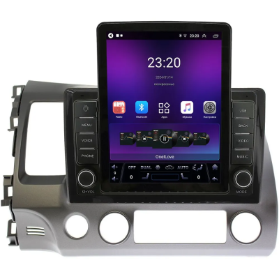 Штатная магнитола Honda Civic 8 4D 2005-2012 (левый руль, седан) Canbox GT095-10-063 на Android 10 (QLed, 2/32, DSP, CarPlay)