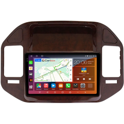 Штатная магнитола Canbox EVO 2K 5833-9387 для Mitsubishi Pajero 3, Montero 3 1999-2006 (дерево) на Android 14 (4G-SIM, 16/512, DSP, QLed, AI, 360)