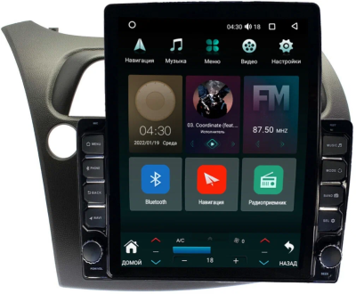 Штатная магнитола Canbox M-Line 5614-9-HO107N для Honda Civic 8 5D 2005-2012 (левый руль, хэтчбэк) на Android 10 (4G-SIM, 4/64, DSP, QLed, Tesla)