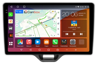 Штатная магнитола Toyota Yaris 4, Yaris Cross 2020-2024 (левый руль) Canbox H-Line 2K 4187-10-552 на Android 10 (4G-SIM, 8/256, DSP, QLed)