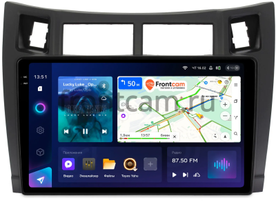 Штатное головное устройство Toyota Vitz 2 (XP90), Yaris 2 2005-2012 (черная, матовая) Teyes CC3 2K 360 6/128 9.5 дюймов RM-9122 на Android 10 (4G-SIM, DSP, QLed)