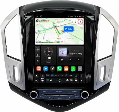 Штатное головное устройство Chevrolet Cruze 2012-2016 (черно-серая, глянцевая) Canbox M-Line (Tesla style) 9.7 дюймов 4/64 5622-1312-182 на Android 10 (4G-SIM, DSP, QLed)