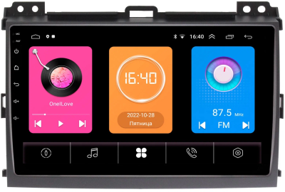Штатная магнитола Toyota Land Cruiser Prado 120 2002-2009 (авто без усилителя) OEM RK9-9063 на Android 10 (CarPlay, AHD, 1/32)