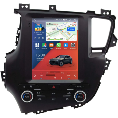 Штатное головное устройство Kia Optima 3, K5 2010-2013 Canbox H-Line (Tesla style) 9.7 дюймов 6/128 5627-1312-290 на Android 10 (4G-SIM, DSP, QLed)