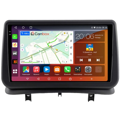 Штатная магнитола Renault Clio 3 2005-2014 Canbox H-Line 2K 4186-9-1406 на Android 10 (4G-SIM, 8/256, DSP, QLed)